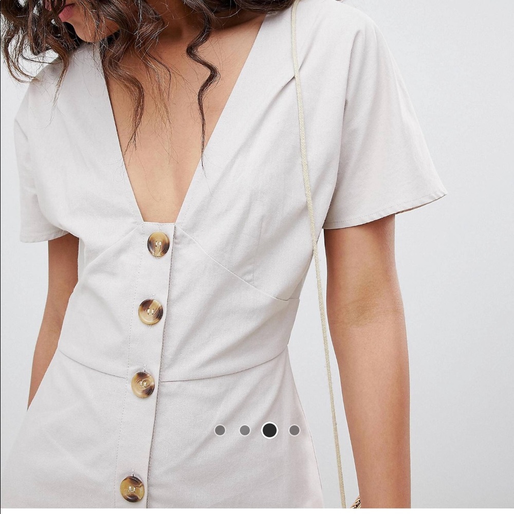 ASOS TALL Linen button mini dress